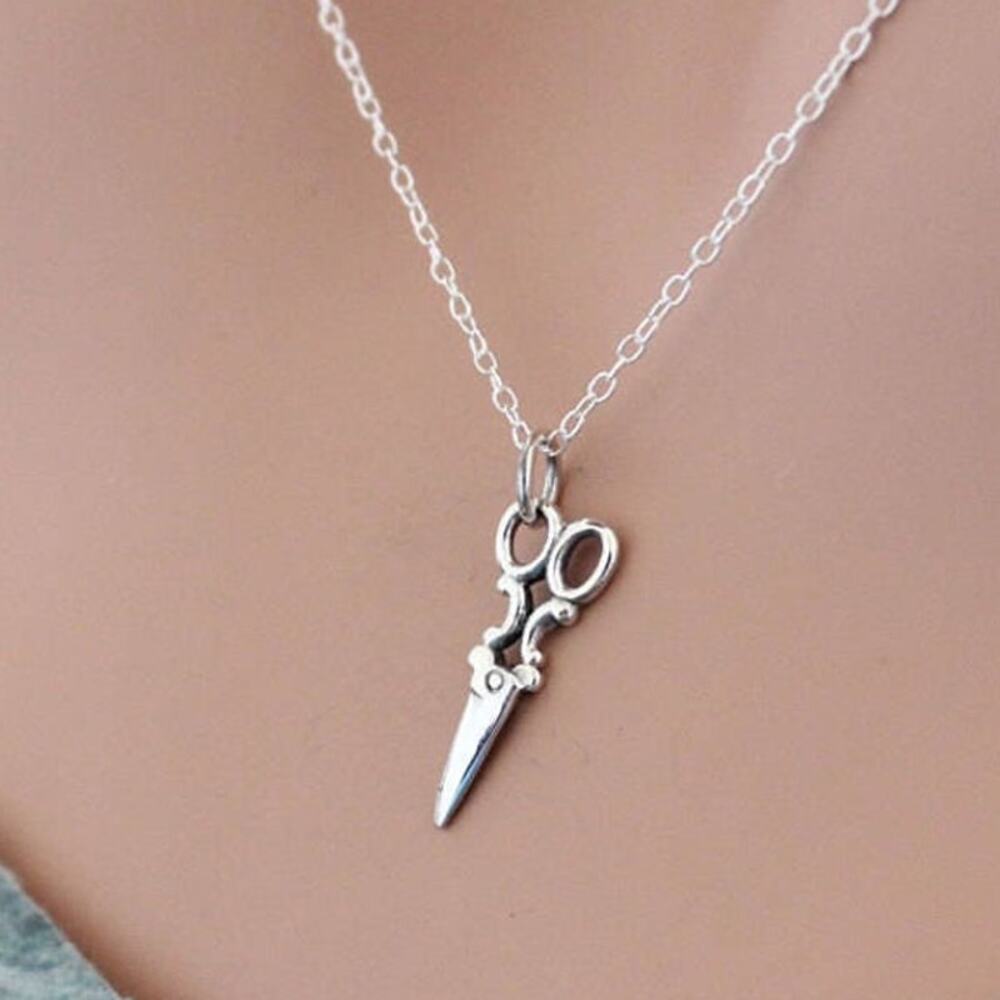 Sterling Silver Scissor Necklace